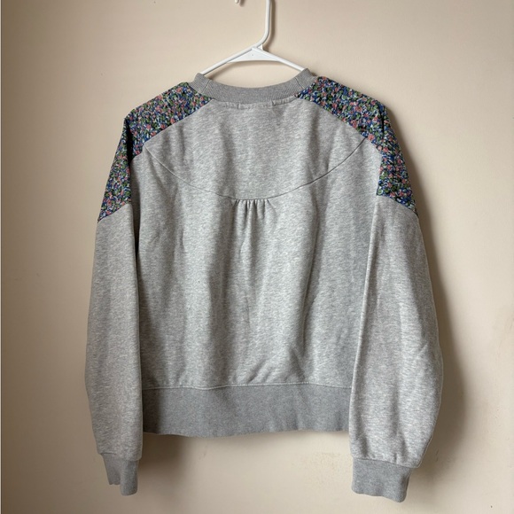 Scotch & Soda Floral Patchwork Dropped Shoulder Gray Sweatshirt Pullover Medium - Picture 3 of 9